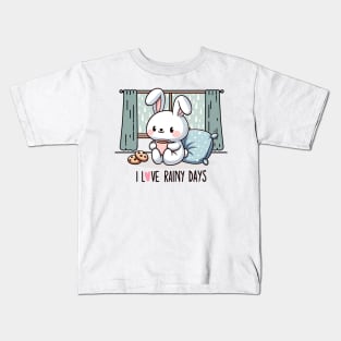 I Love Rainy Days. Cozy Rabbit. Kids T-Shirt